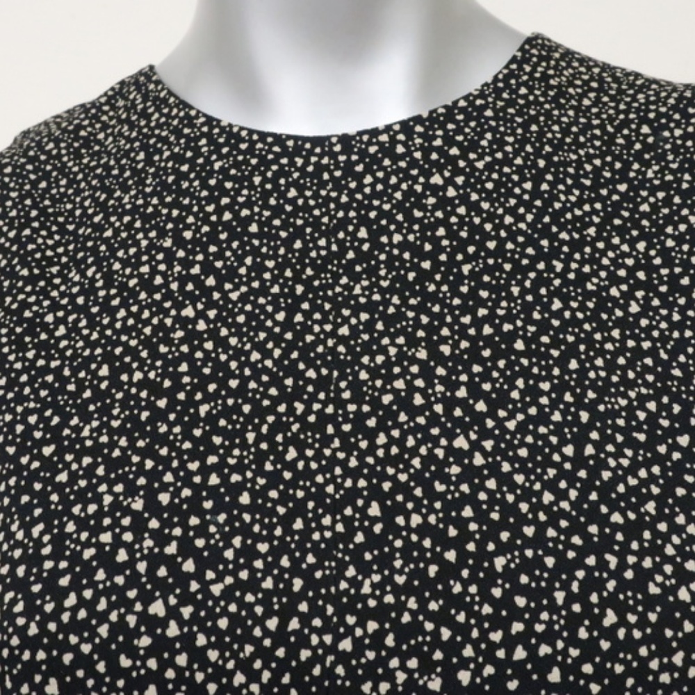 Saint Laurent Dress Black Heart Print Crepe - Picture 3 of 8